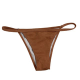 Zaful Womens Brown Ribbed Bikini Bottom Mid-Waist Size 8