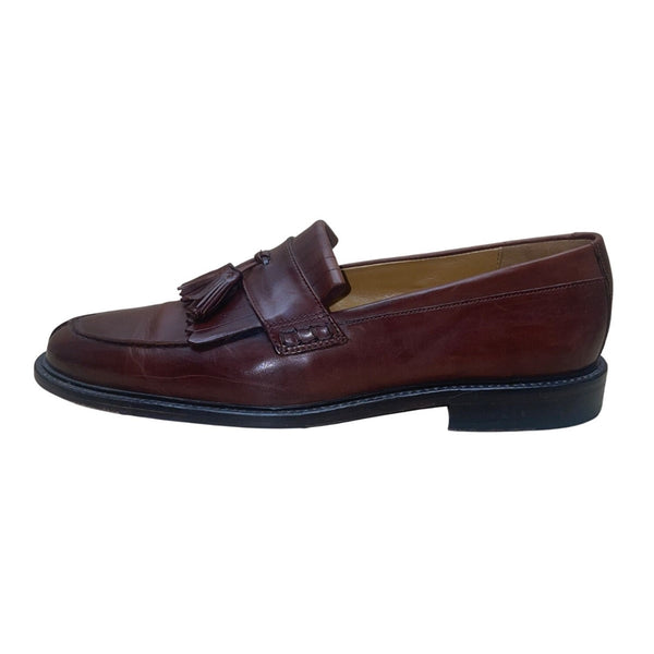 Handcrafted Johnston & Murphy Men’s Brown Leather Tassel Slip-On Loafers Size 11