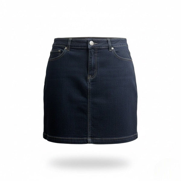 Style & Co Womens Dark Wash Denim Skirt Cotton Blend Casual Design Size M