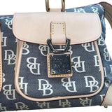 Dooney & Bourke Women’s Beige & Gray Monogram Leather Logo Pocket Tote Bag