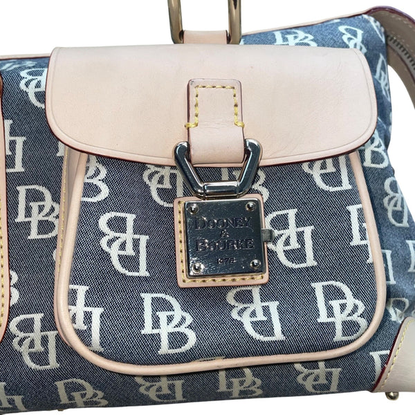 Dooney & Bourke Women’s Beige & Gray Monogram Leather Logo Pocket Tote Bag