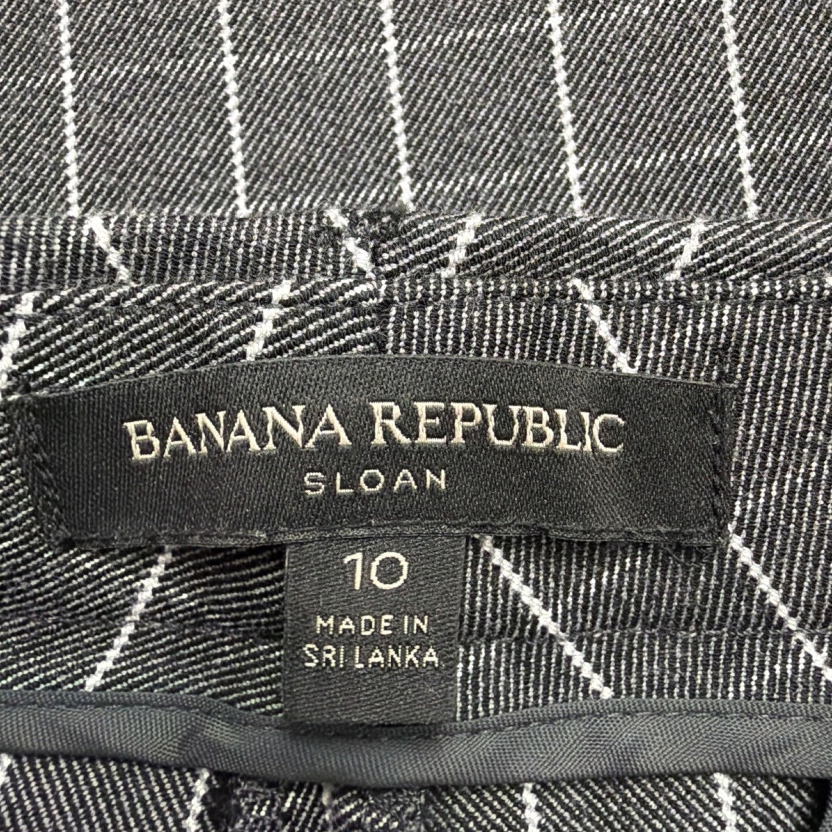 Banana Republic Womens Black Gray Dress Pants Windowpane Print Size 10