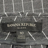Banana Republic Womens Black Gray Dress Pants Windowpane Print Size 10