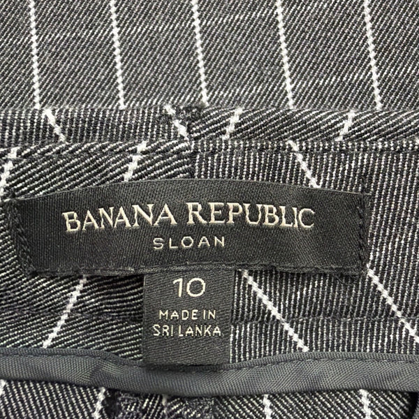 Banana Republic Womens Black Gray Dress Pants Windowpane Print Size 10
