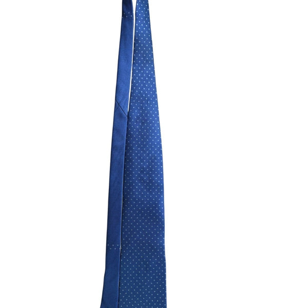 Nautica Mens Blue Silk Polka Dot Tie Made In Mexico Imported Necktie