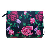 Betsey Johnson Women’s Black & Pink Floral Print With Gold Heart Detail Clutch