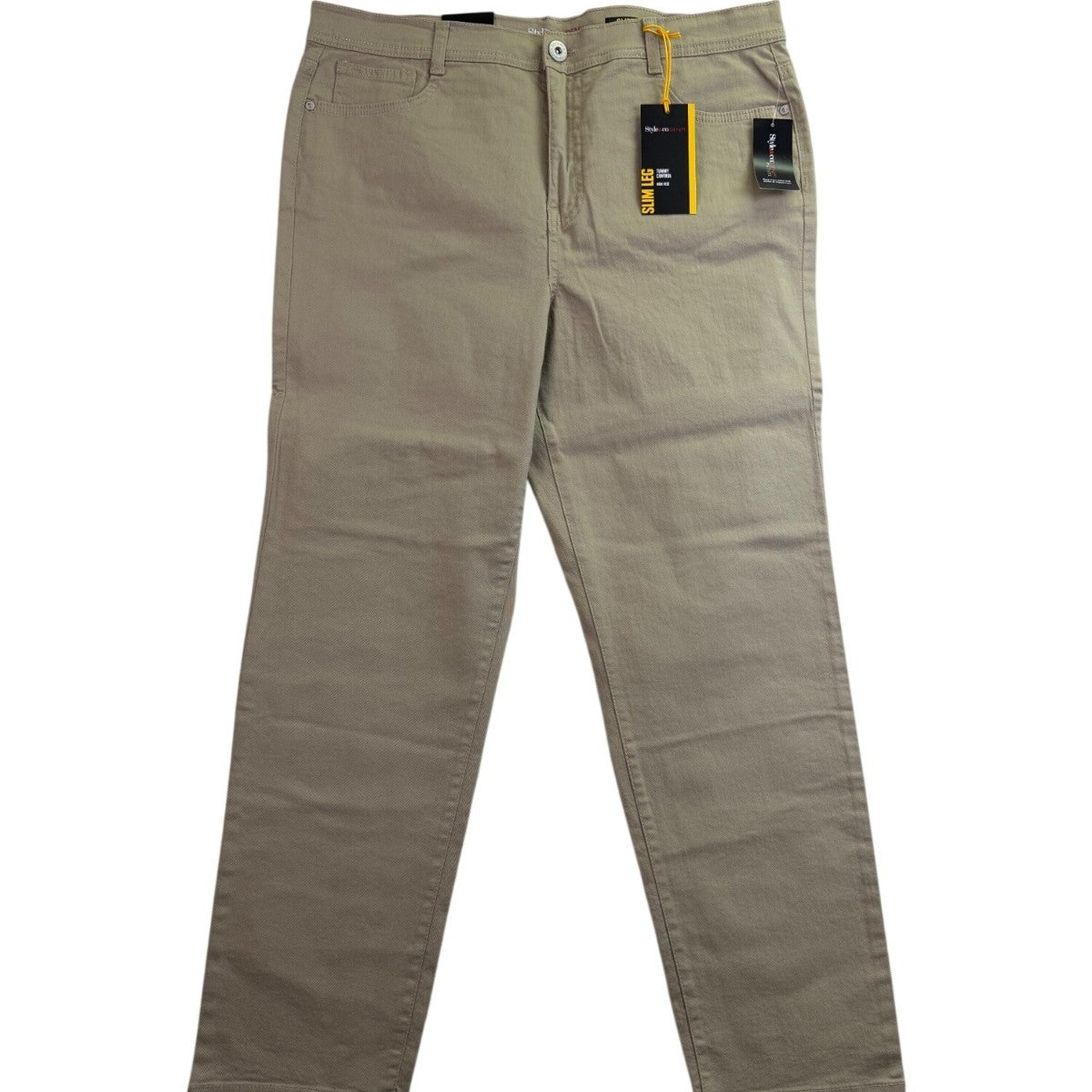 Style & Co Womens Khaki Slim Leg Tummy Control High Rise Pants Size 16P