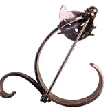 Beau Womens Sterling Silver Tone Metal Cat Shape Brooch Vintage Modernist