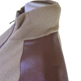 Lauren Ralph Lauren Womens Beige Sleeveless Vest With Faux Leather Trim Size XL