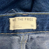 We The Free Womens Blue Cotton Belted High-Waisted Wide-Leg Denim Jeans Size 30
