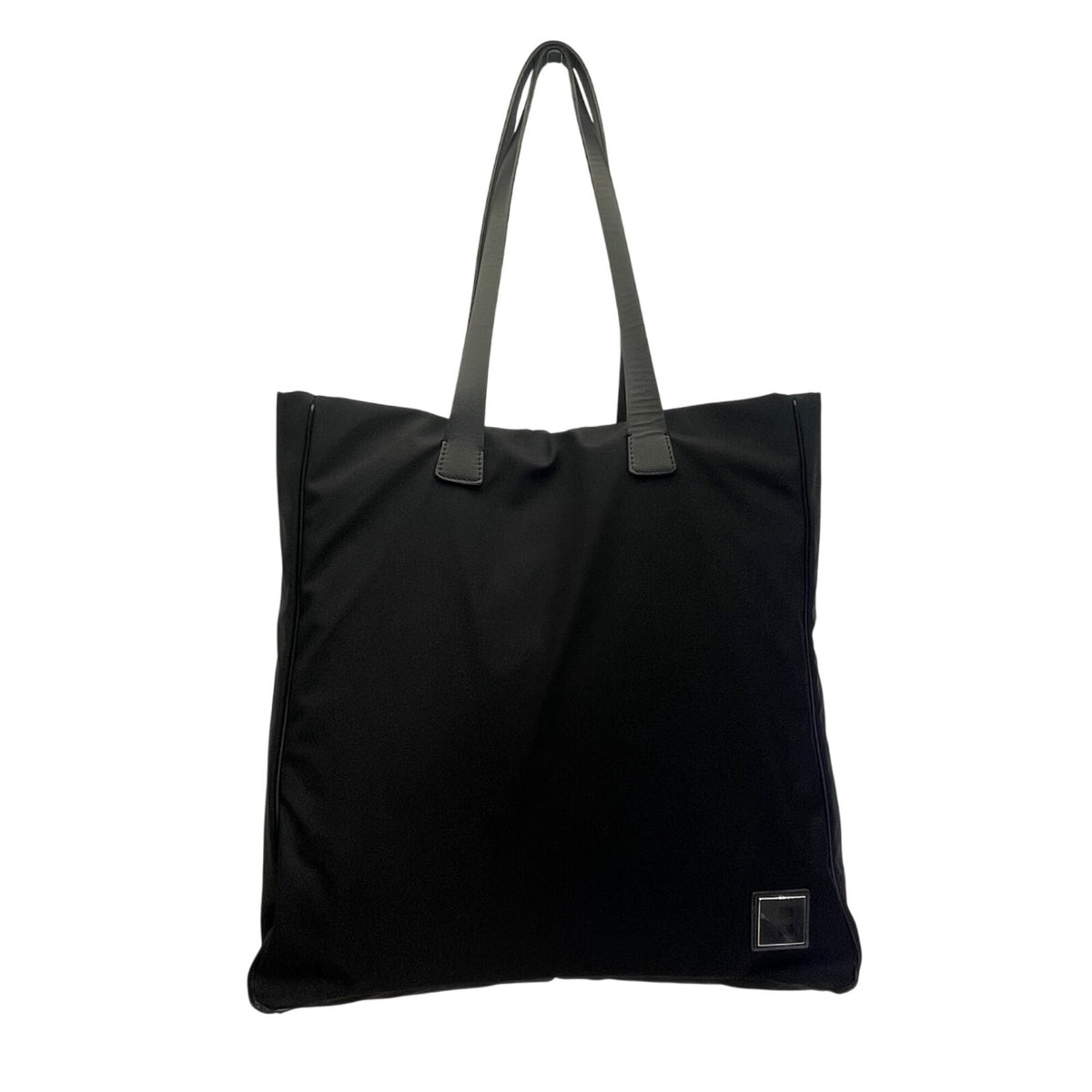 Bally Women’s Black Nylon With Leather Handles Tote Bag Size L