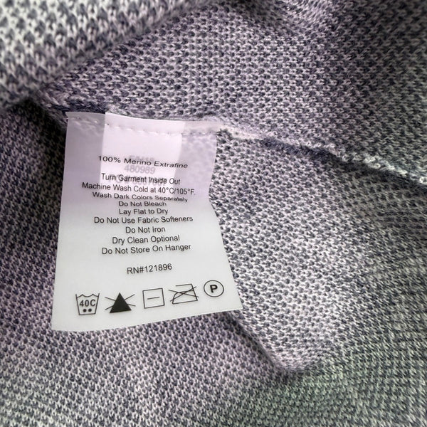 Title Nine Womens Grey/White Merino Wool Knit Long Sleeve Sweater Sz XL