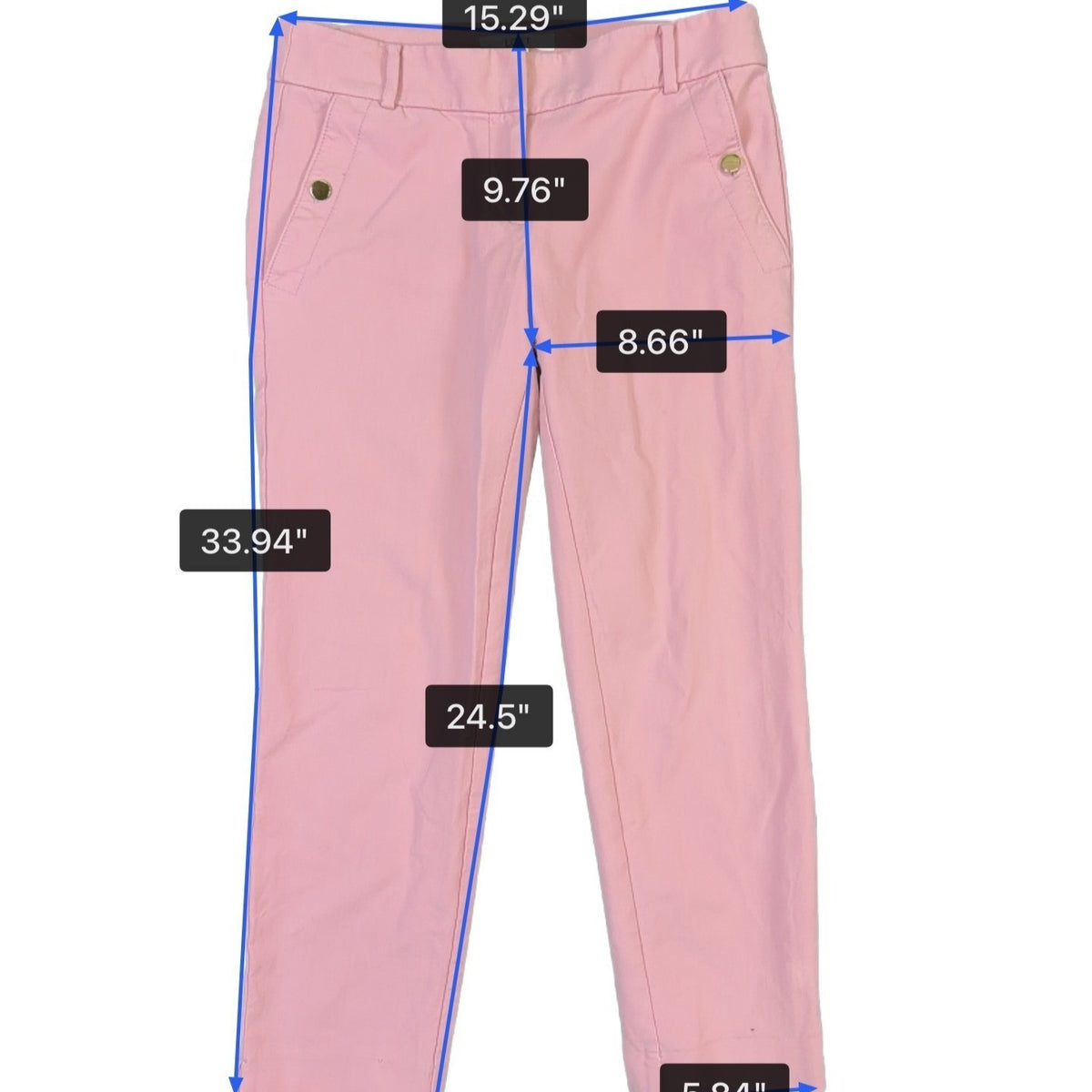 Loft Womens Pink Cotton Blend Riviera Pants Slim Fit Size 2