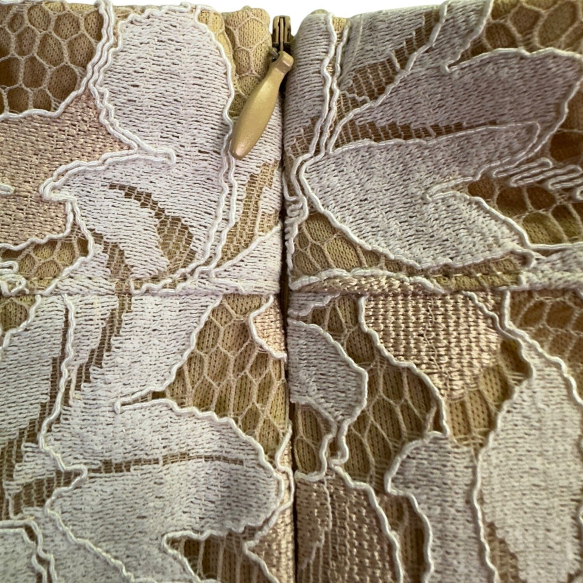 Pretty Little Thing Womens Beige Lace Floral High Neck Mini Dress Size US 6