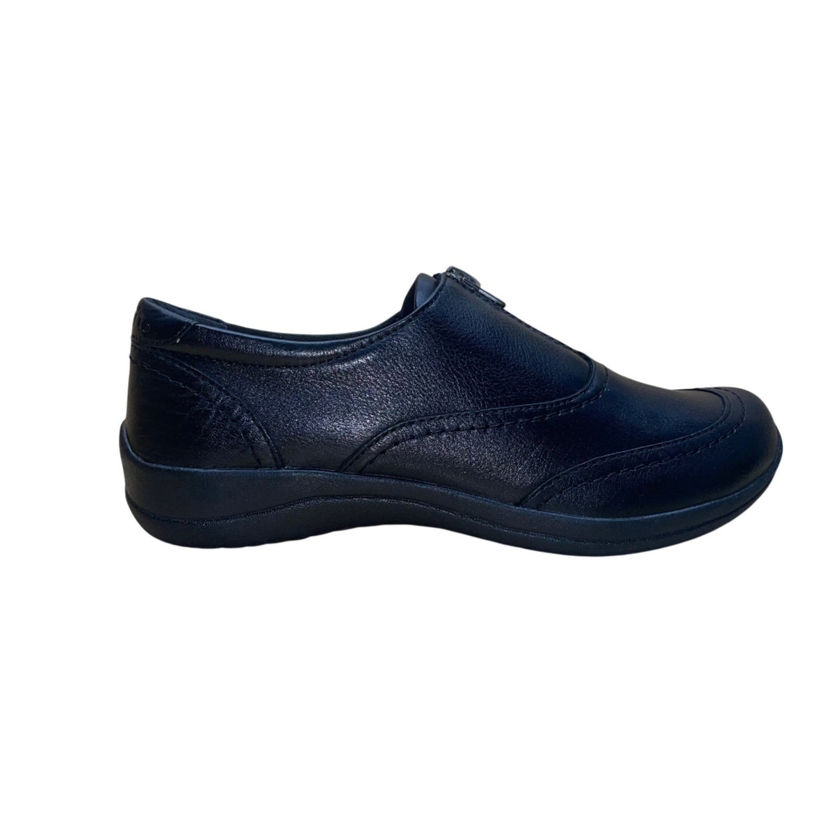 Earth Women’s Black Leather Zip Up Slip-On Fannie Comfort Shoes Size 7.5M
