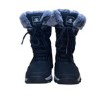 Hobibear Women’s Black & White Faux Fur Insulated Lace-Up Winter Boots Sz 6