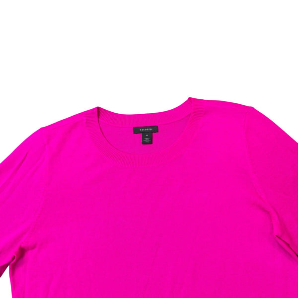 Halogen Womens Pink Merino Wool Crewneck Sweater Long Sleeve Sz M