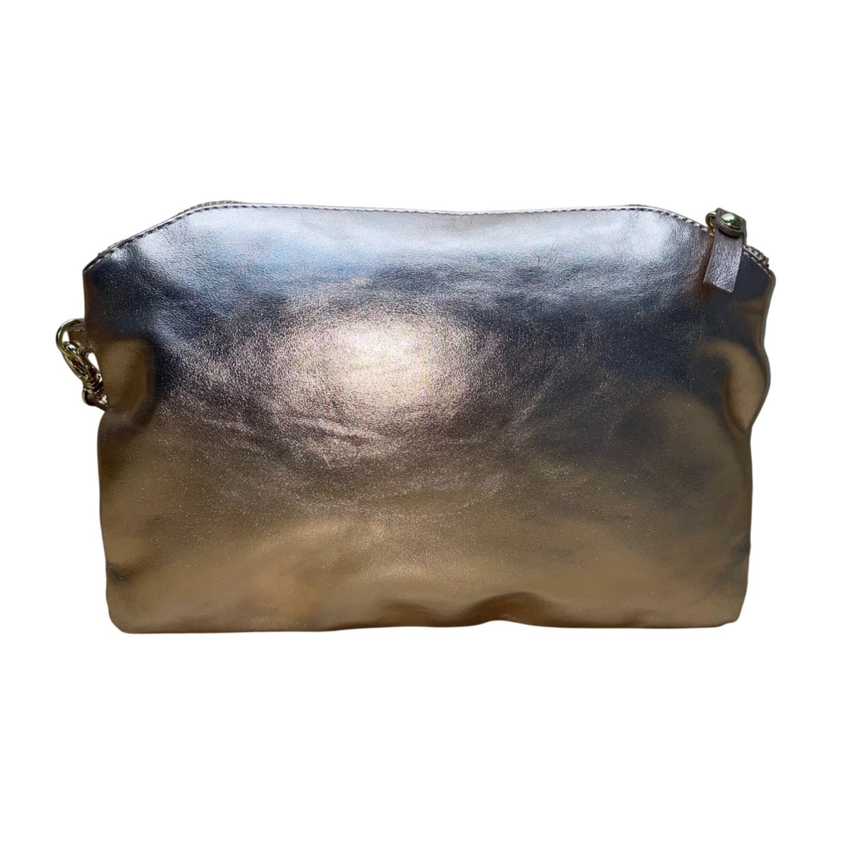 Lodis Women’s Rose Gold Leather With Coin Pouch Zippered Wristlet Clutch