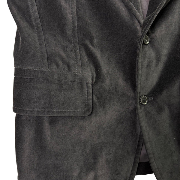 Boss Mens Black Cotton Blazer Jacket Two-Button Style W/ Lining Detail Size 40R