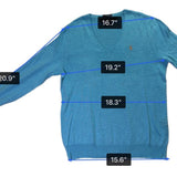 Ralph Lauren Sport Womens Blue V-Neck Sweater Boyfriend Fit Sz- XL