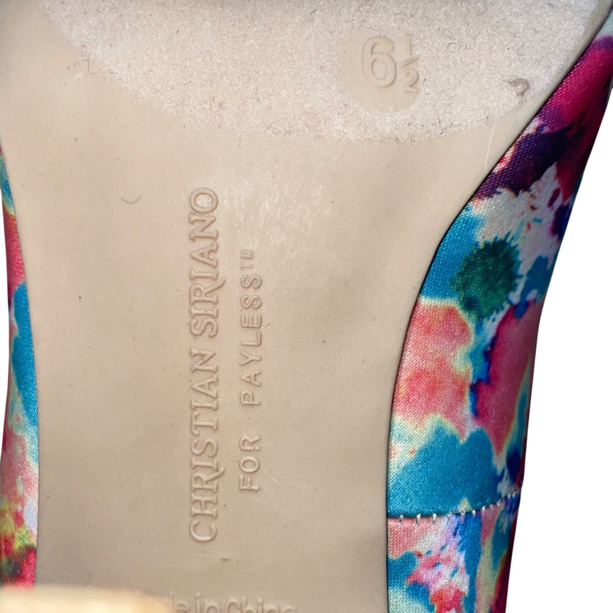 Christian Siriano Women’s Pink Watercolor Ink Blot Heels Sz 6.5