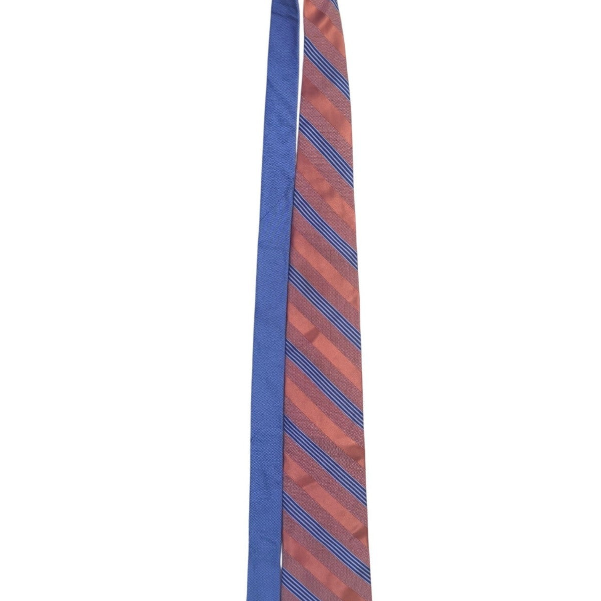 Tommy Hilfiger Men’s Orange Blue 100% Silk Striped Necktie Made In USA