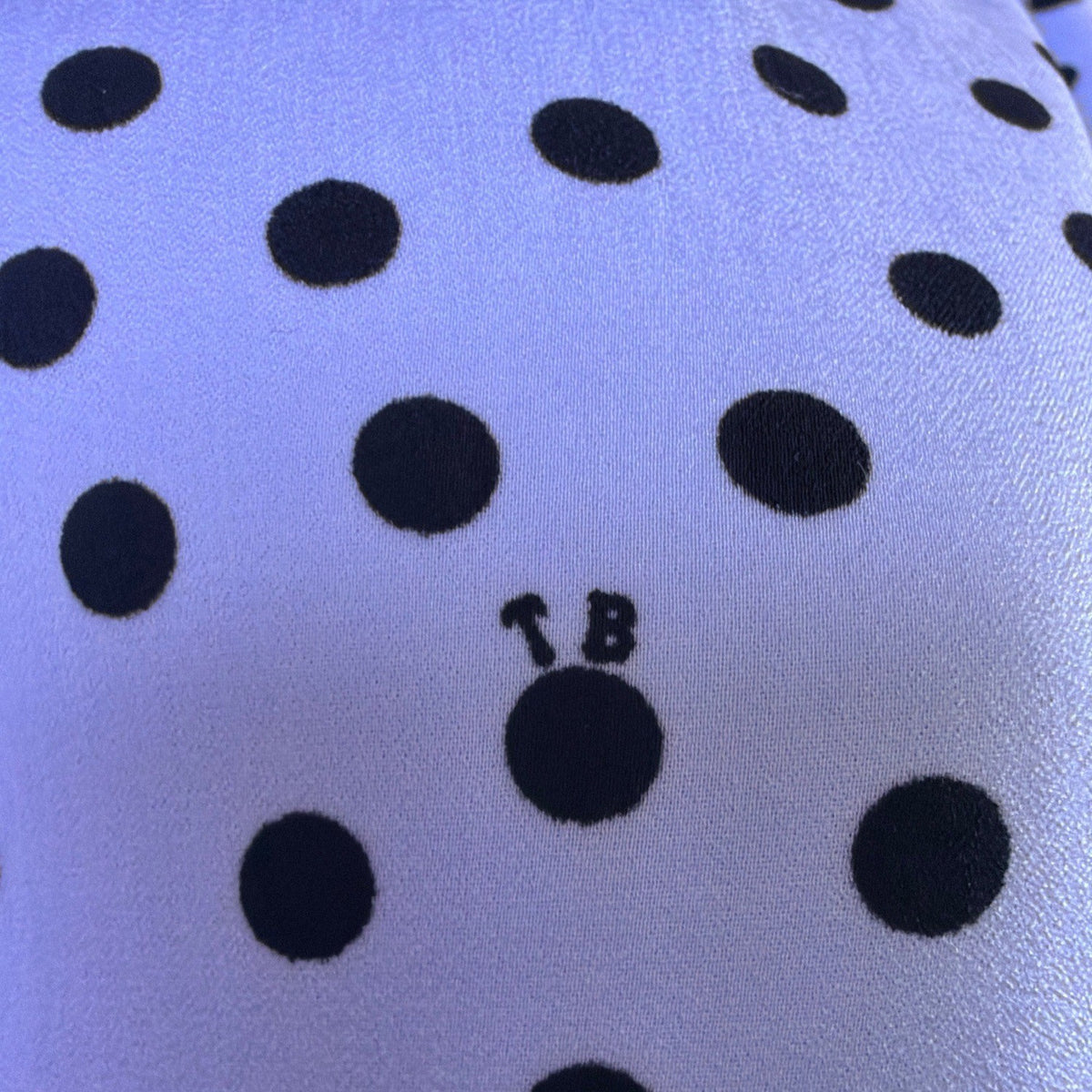 Ted Baker Womens Light Blue & Black Polka Dot Blouse Elegant Style Size 2