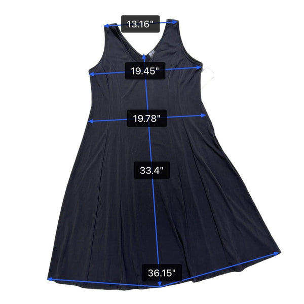 Clara Sunwoo Womens Black Polyester Blend Sleeveless A-Line Tank Dress Size XL