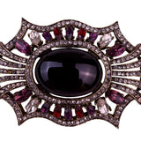 Vintage Women’s Gold Tone & Silver Tone Rhinestone Oval Brooch Adjustable