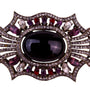 Vintage Women’s Gold Tone & Silver Tone Rhinestone Oval Brooch Adjustable