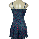 Floral Spaghetti Strap Dress With V-Neck & Fit-And-Flare Design For Women Sz L