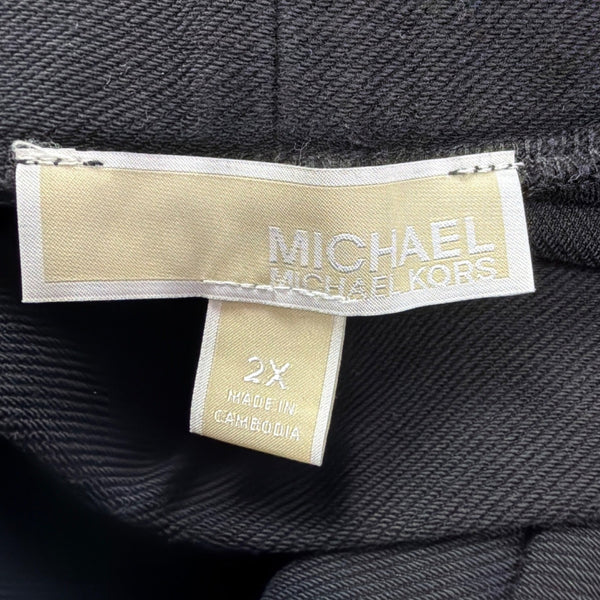 Michael Kors Womens Black Cotton Blend Slim Fit Pants Size 2X