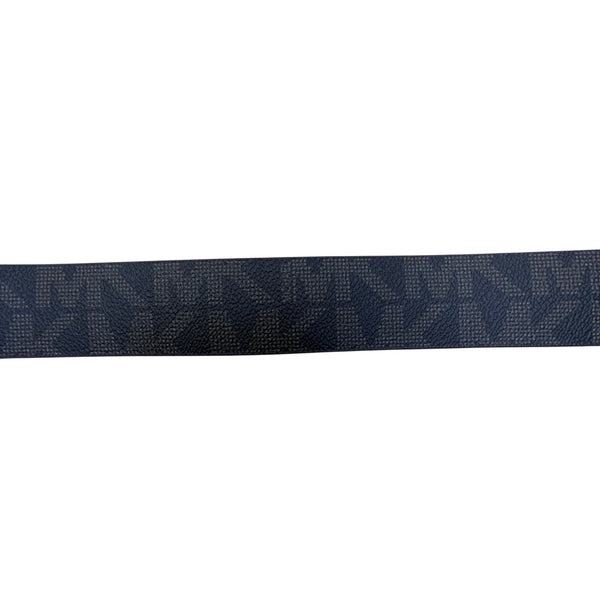 Michael Kors Womens Reversible Tan/Brown Synthetic Leather Logo Belt Small Gold