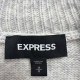 Express Mens Light Gray Button-Front Sweater Collared Knit Pullover Sz M