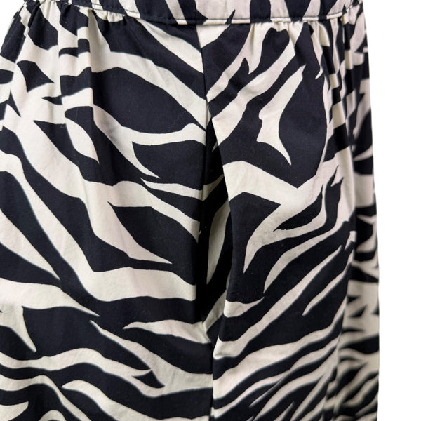 Who What Wear Womens Black & White Zebra Print Midi Dress Short Sleeve Sz M