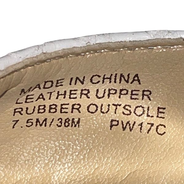 Michael Kors Women’s White Snakeskin Embossed Leather Zip-Up High Heel Size 7.5M