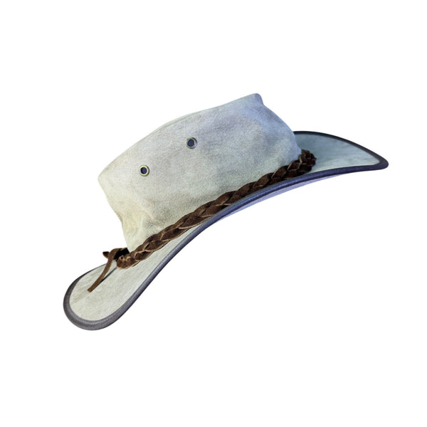 Barmah Suede Leather Beige Western Hat With Braided Band Outback Style Sz  XL