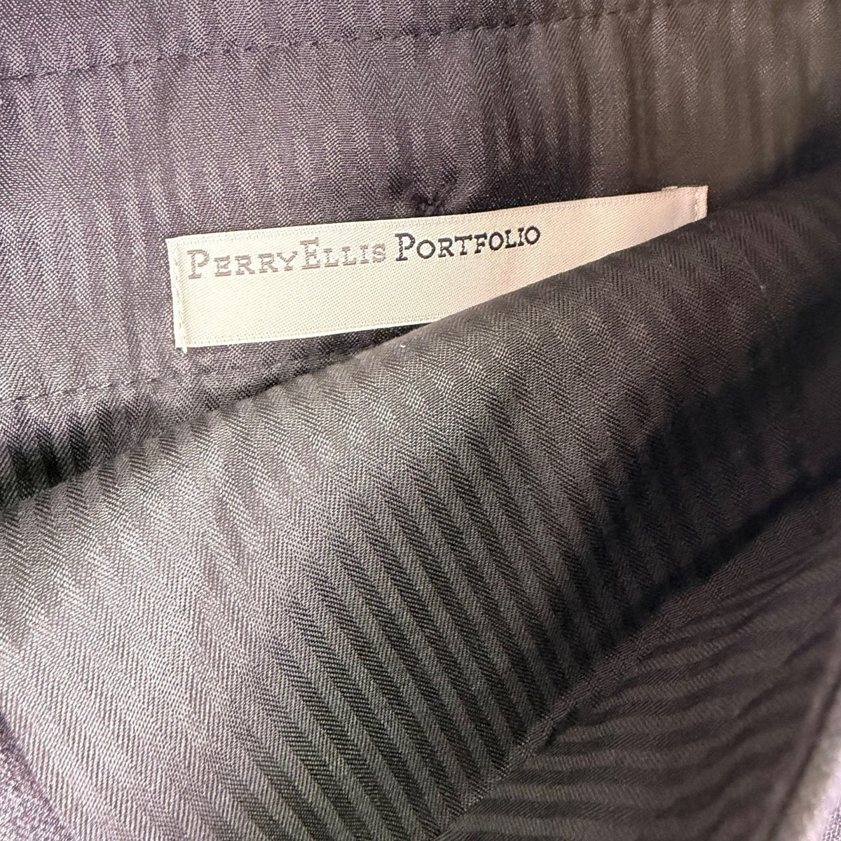 Perry Ellis Portfolio Mens Charcoal Dress Pants Pleated Cuffed Size 42/30 - New