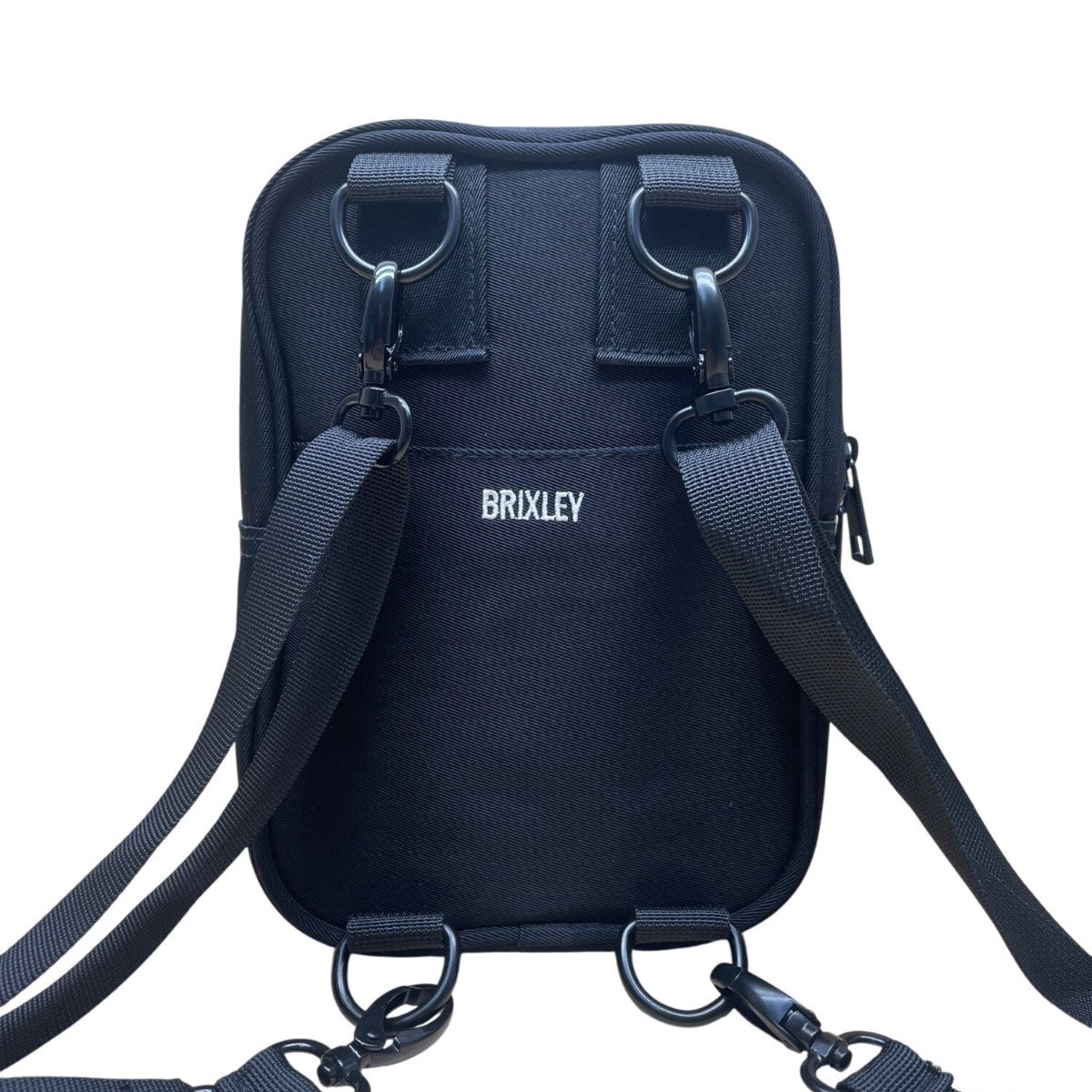 Brixley Unisex Black Nylon Adjustable Strap Multi-Compartment Mini Backpack