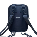 Brixley Unisex Black Nylon Adjustable Strap Multi-Compartment Mini Backpack