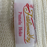 Vintage Fashioned By Pamela Hoke Gold & White Womens Knitted Cardigan
