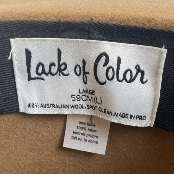 Lack Of Color Unisex Brown Australian Wool Farmer's Boho Hat Sz L