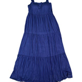 Soma Womens Navy Blue Rayon Blend Maxi Dress Tiered Invisible Support Sz Large
