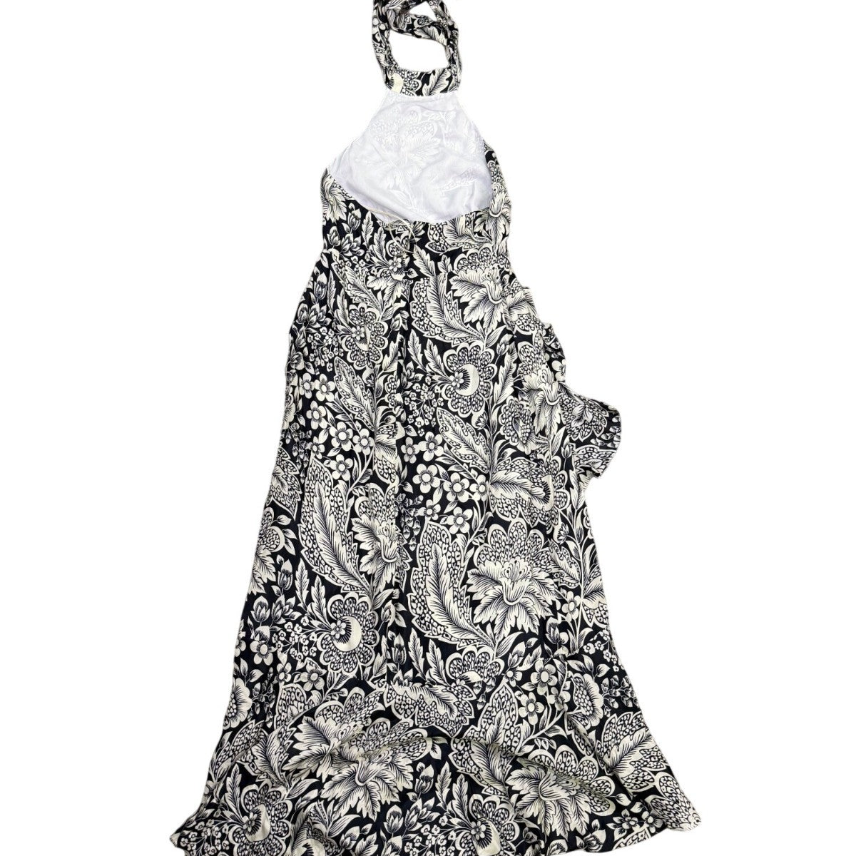 J.Crew Womens Black & White Viscose Halter Maxi Dress Floral Print Size 4