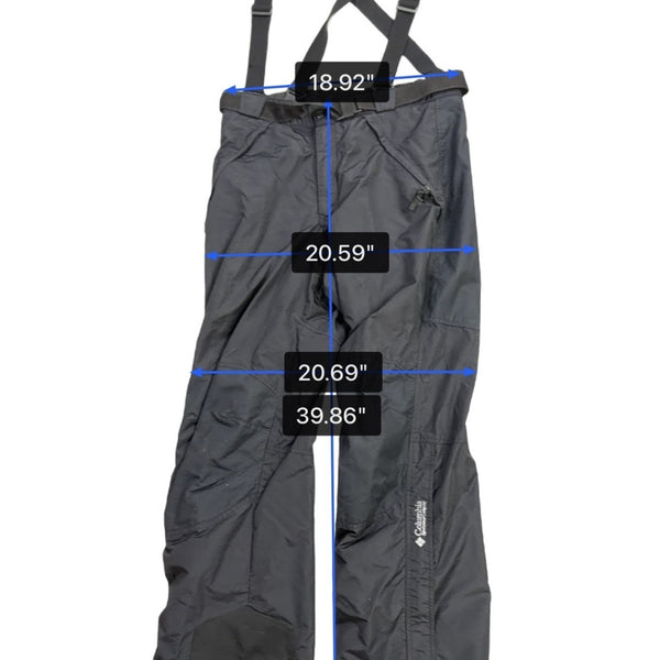 Columbia Mens Black Snow Pants W/Suspenders Insulated Waterproof Outdoor Sz XLT