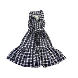 Maeve Anthropologie Womens Black & White Plaid Sleeveless Button-Down Dress Sz 4