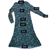 Pepe Jeans Womens Blue Floral Polyester Button-Down Midi Dress Size L