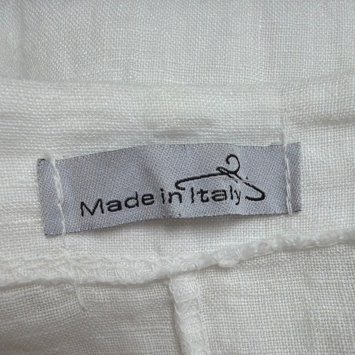 Made In Italy Womens White Linen Short Sleeve Midi Dress Pockets Relaxed Fit