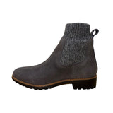 Violet & Red Women’s Gray Suede Slip-On Knit Trim Ankle Jaymie Boots Size 8.5M