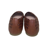 Women’s Brown Cutout Floral Design Ballet Flats Size 8.5
